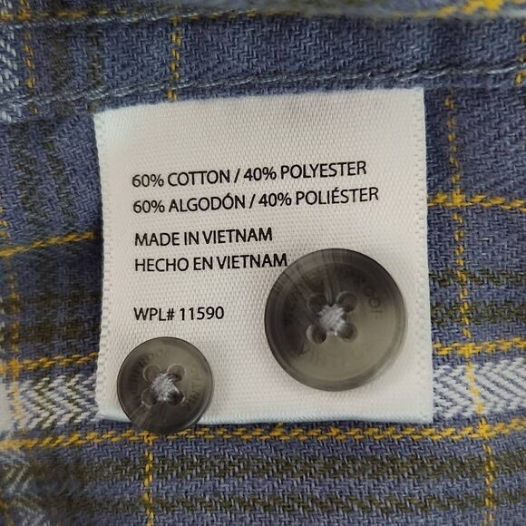 Weatherproof Vintage Blue Plaid Button Down Shirt Size XL Preppy Plaid Shirt - Picture 8 of 10
